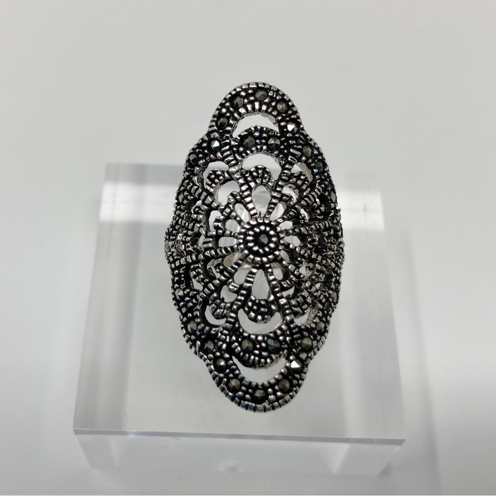 Oval Zirconia Sterling Silver Stone Ring, 925 Sterling Silver Handmade Artisan